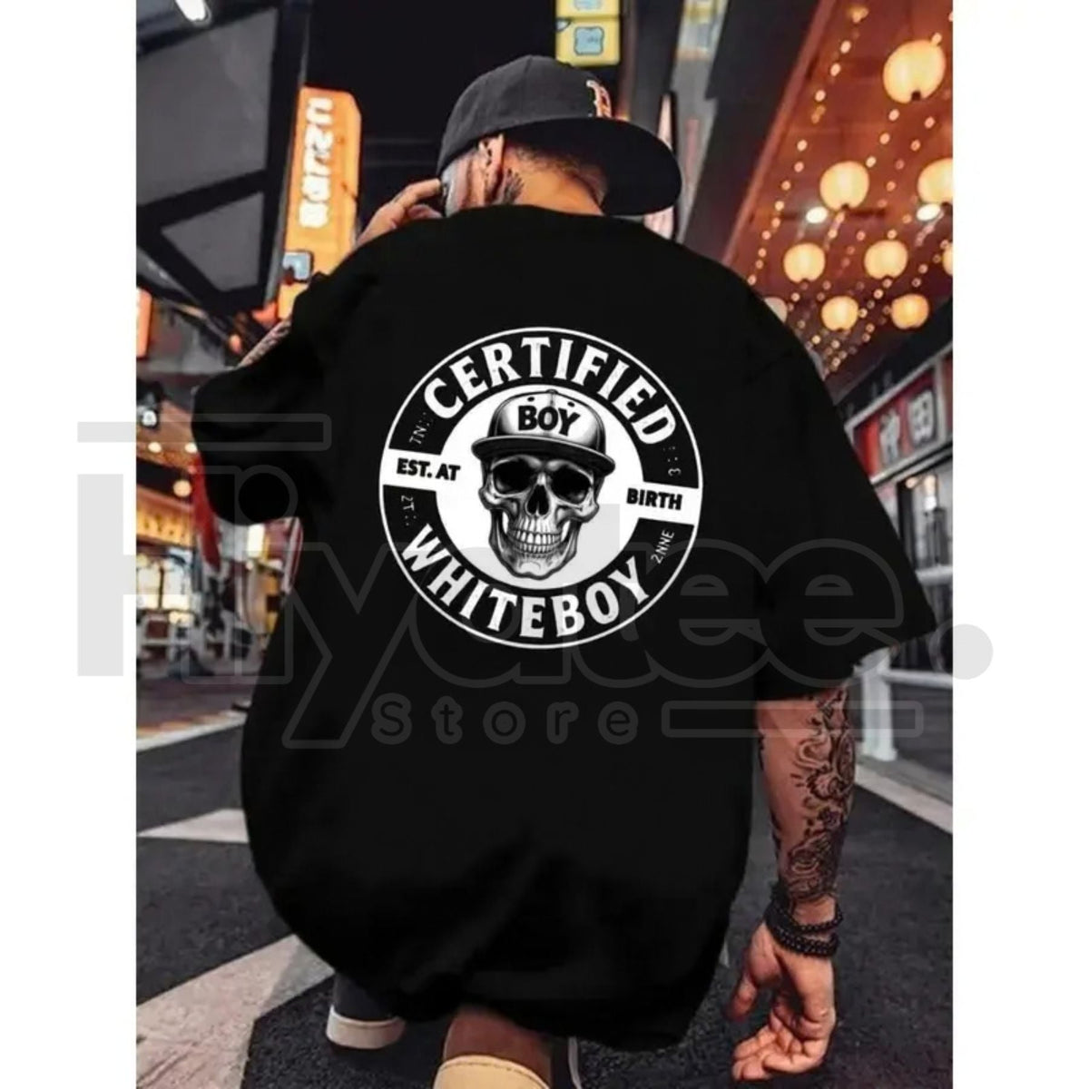 "Certified Whiteboy" Skull Graphic Shirt