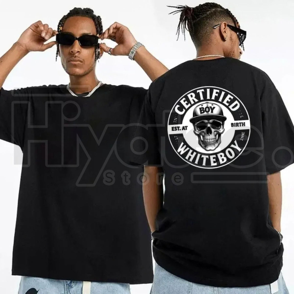 "Certified Whiteboy" Skull Graphic Shirt