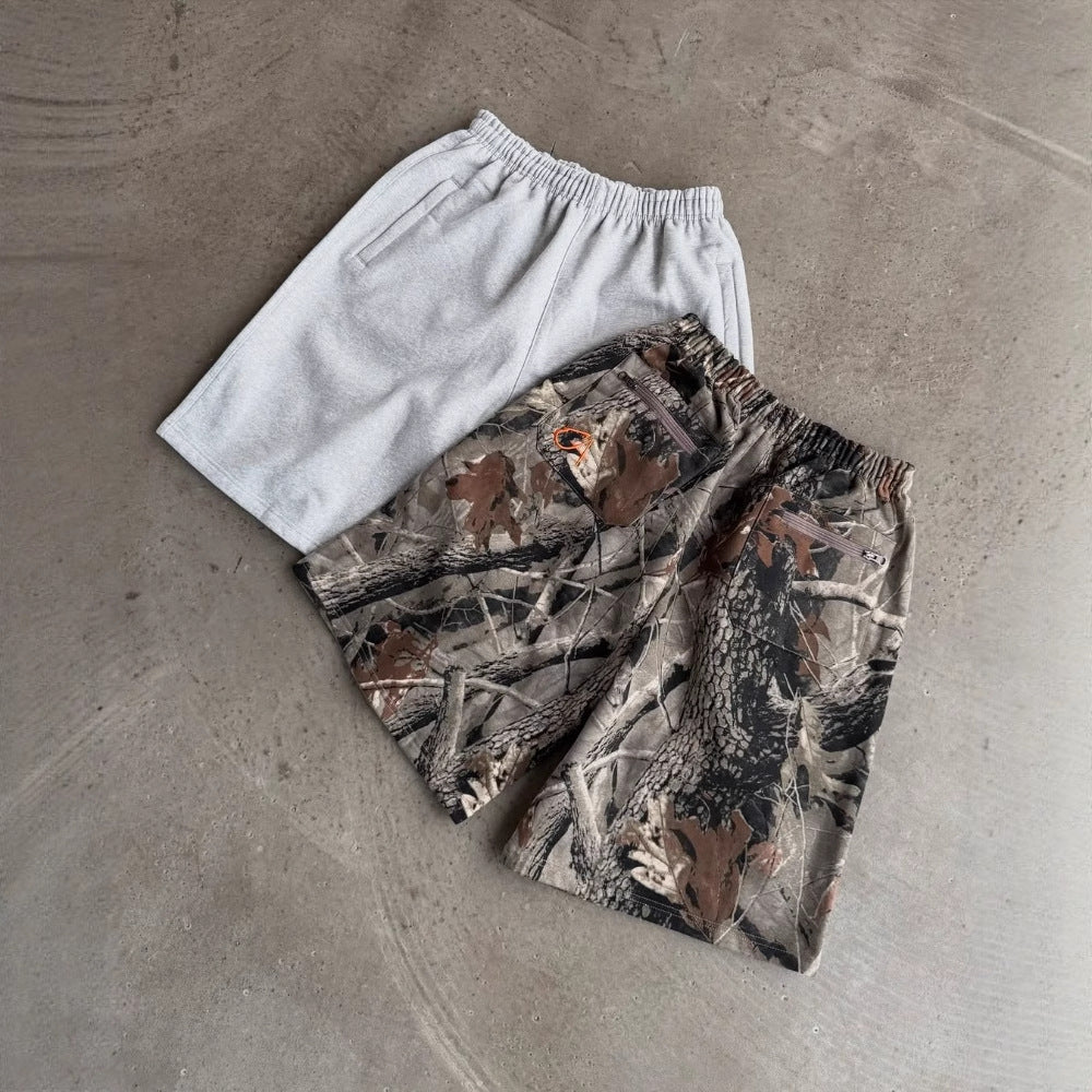 cursive print shorts