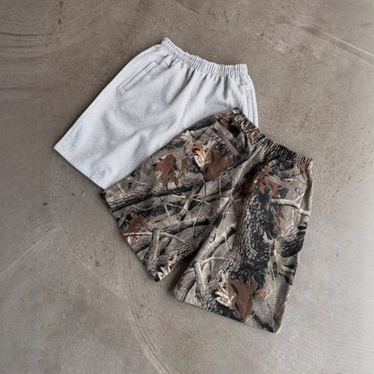 cursive print shorts