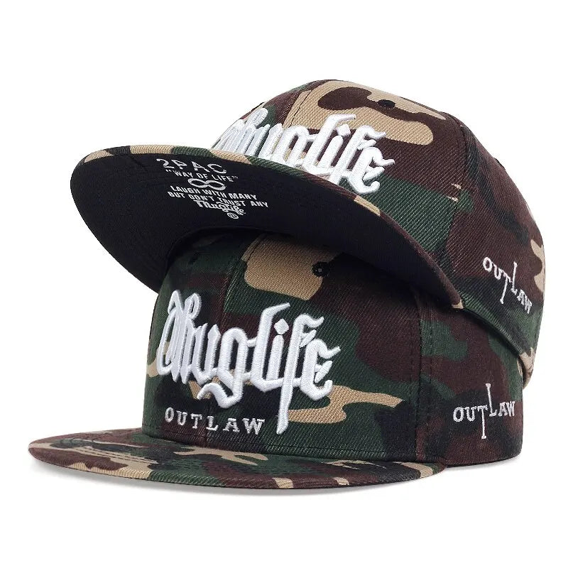 Thug Life Embroidery Snapback Baseball Cap