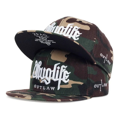 Thug Life Embroidery Snapback Baseball Cap