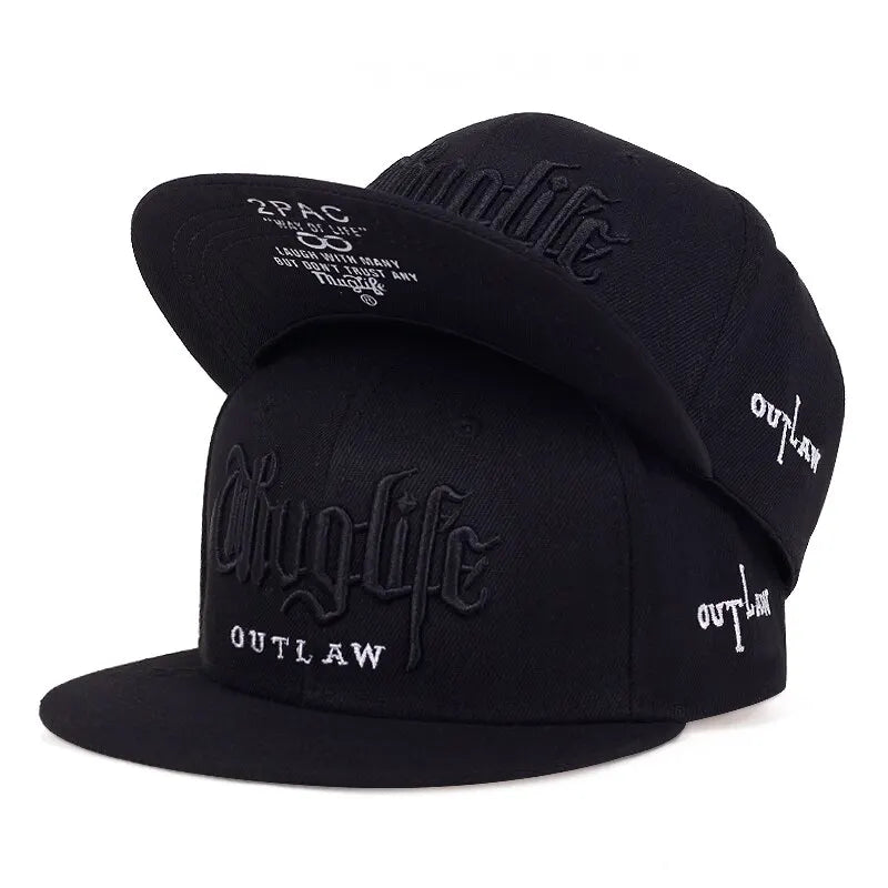 Thug Life Embroidery Snapback Baseball Cap