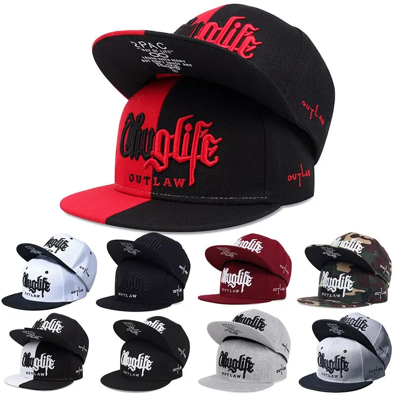 Thug Life Embroidery Snapback Baseball Cap
