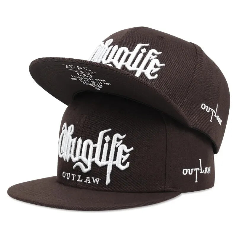 Thug Life Embroidery Snapback Baseball Cap