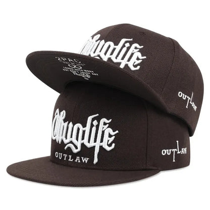 Thug Life Embroidery Snapback Baseball Cap