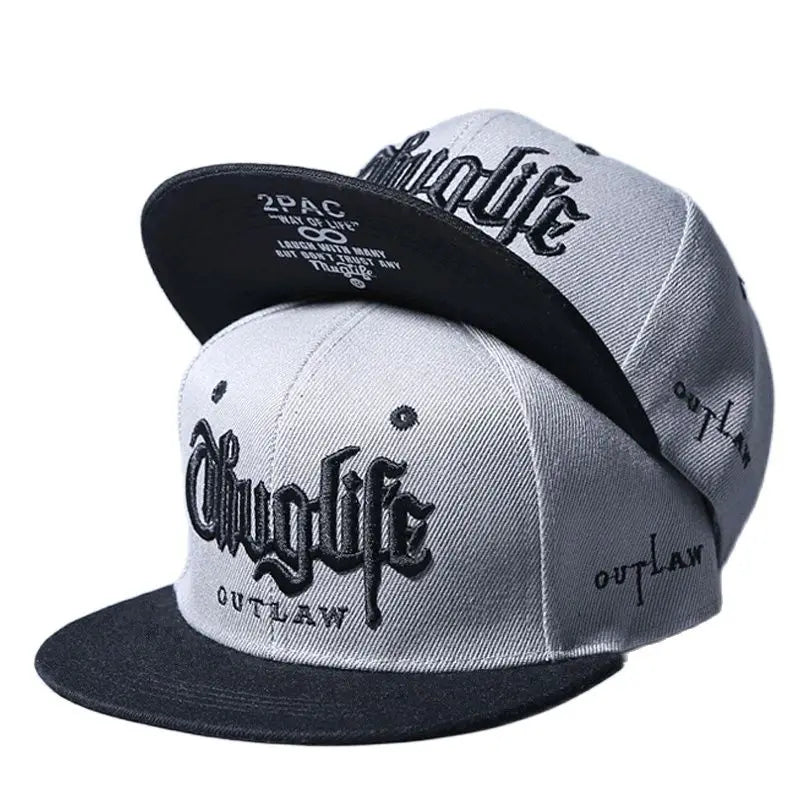 Thug Life Embroidery Snapback Baseball Cap