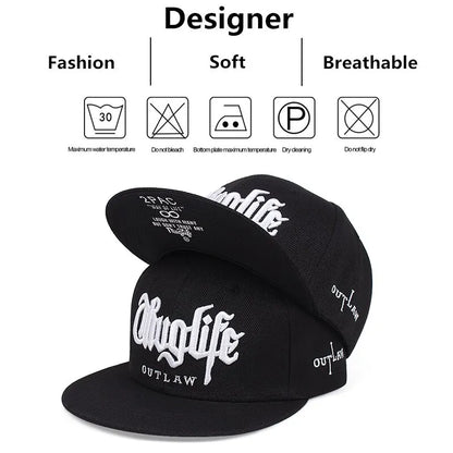 Thug Life Embroidery Snapback Baseball Cap