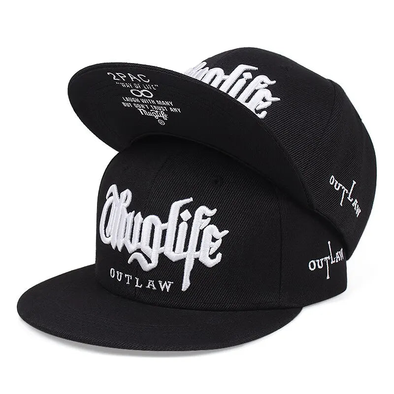 Thug Life Embroidery Snapback Baseball Cap