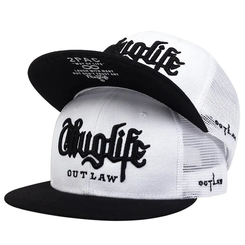 Thug Life Embroidery Snapback Baseball Cap