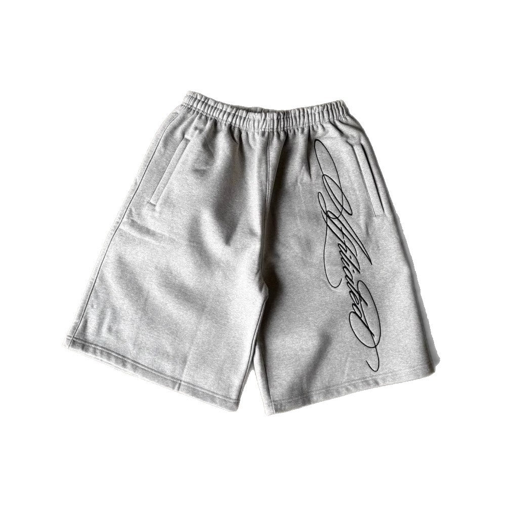 cursive print shorts