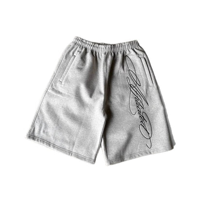 cursive print shorts
