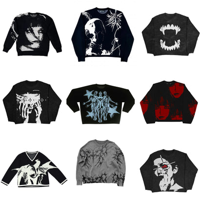 Muti graphic print long sleeve