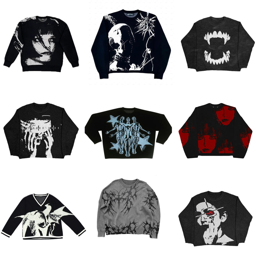 Muti graphic print long sleeve