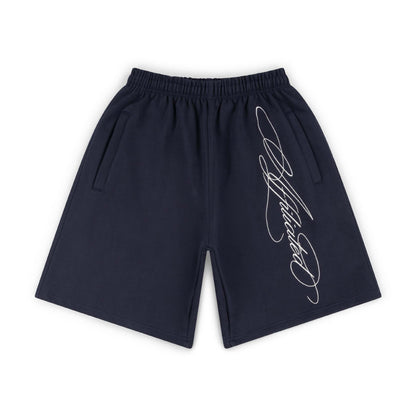 cursive print shorts