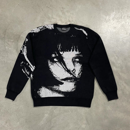Muti graphic print long sleeve