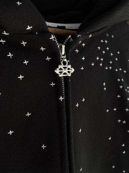 Starry Sky Rhinestone Hooded Sweatshirt