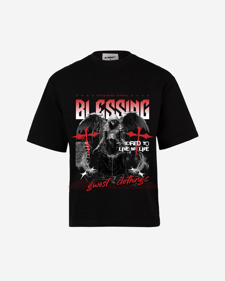 G West Rhinestone Blessing Oversized T-Shirt Mens